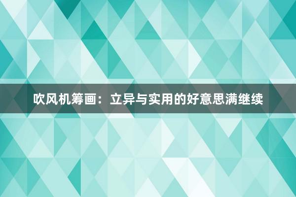吹风机筹画：立异与实用的好意思满继续